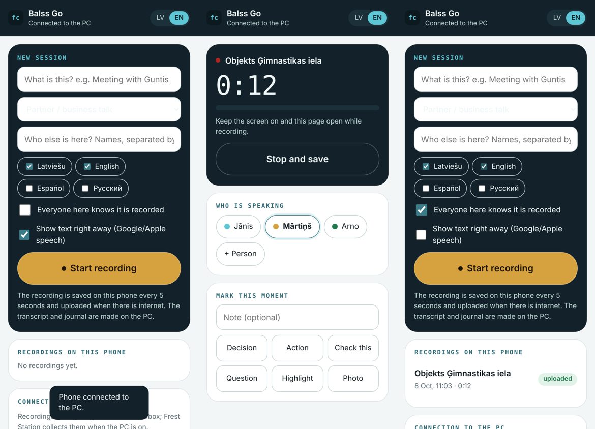 Balss Go — The phone side of Balss
